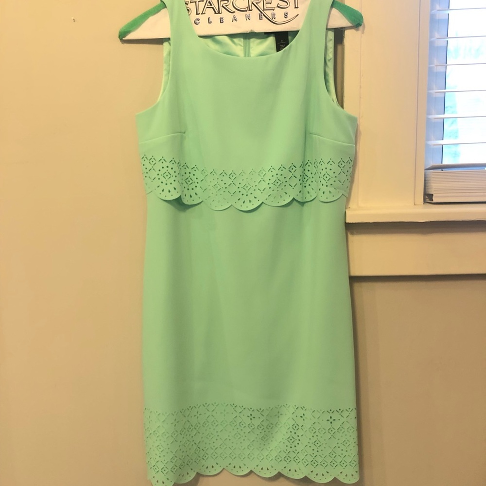 Seafoam green, knee length, sleeveless dress, like new, worn 2x